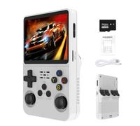 R36S - Console di gioco portatile retrò, mini console per videogiochi HD 21000+, schermo IPS da 3,5 pollici, console portatile per videogiochi arcade, regalo per adulti (bianco)