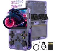 R36S Console Portatile, Scheda TF Da 64G 15000+ Giochi Sistema Linux Open Source Retro Emulatore Con 10+ Emulatori, Doppio Joystick 3D, Schermo IPS Da 3,5 Pollici