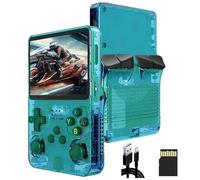 R36s Console Retro Game Portatile aggiornata, Pulsanti Ergonomici, Funzione di Archiviazione Manuale, Oltre 15.000 Giochi Classici Retrò Supporto per l'aggiunta di Altri Giochi (Verde/64G)