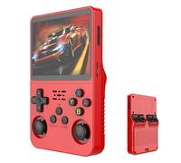 R36s Retro Handheld Game Console, Portable Video Game Console with Built-in 20,000+ Games, 64/128GB TF Card,3.5 in HD Screen,3500mAh Battery, Linux System, 30+ Emulators (Dark Red, 64G)