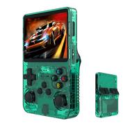 R36s Retro Handheld Game Console, Portable Video Game Console with Built-in 20,000+ Games, 64/128GB TF Card,3.5 in HD Screen,3500mAh Battery, Linux System, 30+ Emulators (Green, 64G)