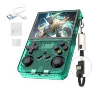 R36XX Console di gioco portatile retrò 128G,22000 + giochi,12 emulatori,3000mAh,Console per videogiochi palmare con schermo IPS OCA HD da 3,5",sistema Linux open source,Doppio Joystick 3D (Verde)
