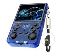 R36XX Console portatile Retro Game Handheld con 15000/30000+giochi,display IPS da 3.5pollici, 64/128G,12+emulatori,batteria da 3000mAh,sistema operativo Linux Open Source (128G,Blu)