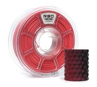 R3D Filamento per stampante 3D PLA opaco bicolore, coestrusione, 1,75 mm, 1 kg, stampa ad alta velocità 30-370 mm/s, precisione dimensionale +/- 0,02 mm, bobina di plastica da 1 kg(Opaco Nero-Rosso)