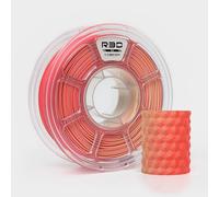 R3D Filamento per stampante 3D PLA opaco bicolore, coestrusione, 1,75 mm, 1 kg, stampa ad alta velocità 30-370 mm/s, precisione dimensionale +/- 0,02 mm, bobina di plastica da 1 kg(Opaco Rosso-Giallo)