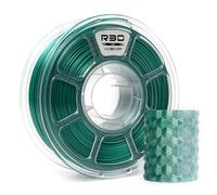 R3D Filamento per stampante 3D PLA seta bicolore, coestrusione, 1,75 mm, 1 kg, stampa ad alta velocità 30-370 mm/s, precisione dimensionale +/- 0,02 mm, bobina di plastica da 1 kg(Seta Verde-Bianco)