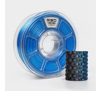 R3D Filamento per stampante 3D PLA seta bicolore, coestrusione, 1,75 mm, 1 kg, stampa ad alta velocità 30-370 mm/s, precisione dimensionale +/- 0,02 mm, bobina di plastica da 1 kg(Seta Nero-Blu)
