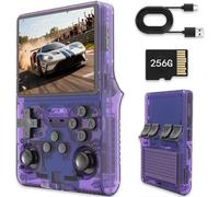 R40s pro - Console portatile per videogiochi con schermo IPS da 3,5", scheda integrata da 256 GB e 30.000 giochi, sistema Open Source Linux, colore: Viola