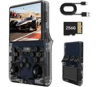 R40s pro - Console portatile per videogiochi con schermo IPS da 3,5", scheda integrata da 256 GB e 30.000 giochi, sistema Open Source Linux, colore: Nero