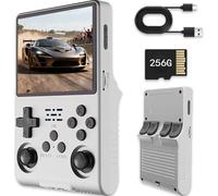 R40s pro - Console portatile per videogiochi con schermo IPS da 3,5", scheda integrata da 256 GB e 30.000 giochi, sistema Open Source Linux, colore: Bianco