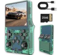 R40s pro - Console portatile per videogiochi con schermo IPS da 3,5", scheda integrata da 256 GB e 30.000 giochi, sistema Open Source Linux, colore: Verde