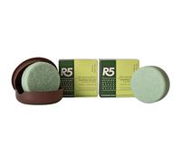 R5, Kit 2 x Shampoo Solido e 1 Portasapone in Plastica 100% Riciclata
