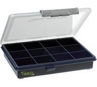 Raaco Assorter 6-12 scatola organizer, 12 scomparti, 14.3 x 17.5 x 3.2 | Box compatto per officina con 12 scomparti fissi, chiusura scorrevole sicura, portatile e leggero, 14.3 x 17.5 x 3.2 cm - set