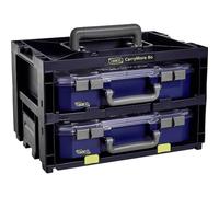 Raaco CarryLite scatola organizer CarryMore mit 2 CarryLite 80 scatola | Cassetta porta attrezzi supporto per 2 valigette CarryLite, sistema trasporto utensili, capacità 25 kg, Per officina e garage