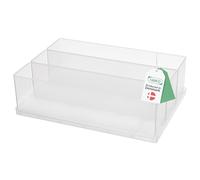 Raaco Cassetta 80 3 x BA8 - 3, vassoio con 3 inserti, scatola di smistamento trasparente per piccoli oggetti, scatole di smistamento, cassetti e piccoli oggetti, facile da pulire, 16,8 x 23,8 x 6,9 cm