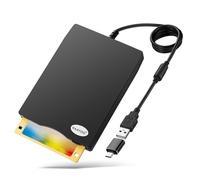 RAAYOO Lettore floppy disk USB, 3,5 pollici, portatile, esterno, 1,44 MB, FDD, floppy disk drive per Windows 11/10/8/7/2000/XP, PC, laptop, desktop, notebook
