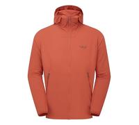 Rab Borealis - Giacca da uomo con cappuccio, leggera, impermeabile, in softshell, per escursionismo e arrampicata, Rosso Toscana, Medium