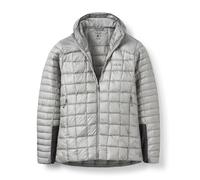 Rab Mythic Alpine - Giacca leggera da uomo, isolata in piuma, impermeabile, antivento, con cappuccio, per escursionismo, arrampicata e casual, Zinco chiaro, S