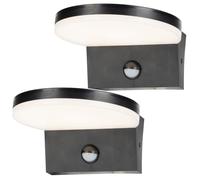 Rabalux Batida 2x Lampada da parete LED 9W IP54 PIR Nero 2700/4000/6500K