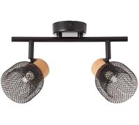 Rabalux Grendel lampada da soffitto 2x40 W nero-legno 3128