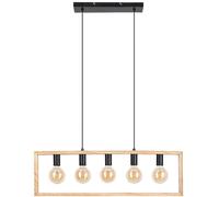 Rabalux Indigo lampada sospesa 5x40 W nero-legno 2294