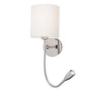 Rabalux Larkin lampada da parete 2x40 W bianco-cromo 6529