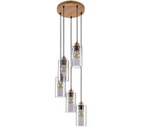 Rabalux Tanno lampada sospesa 5x25 W trasparente-legno 72125