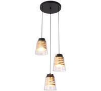 Rabalux Zenaida lampada sospesa 3x60 W nero-trasparente-oro 3545