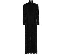 Rabanne - Abito Lungo in Jersey con Pizzo - - Dresses - Donna - Nero - M