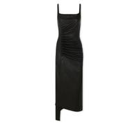 Rabanne - Abito midi drappeggiato in pelle - - Dresses - Donna - Nero - 2XS