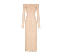 Rabanne - Abito Midi in Pizzo con Strass - - Dresses - Donna - Beige - S