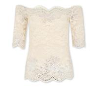 Rabanne, ,Blouses & Shirts ,Donna ,Bianco ,L Top in Pizzo Avorio con Scollo a Barca