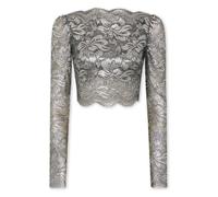 Rabanne, ,Blouses & Shirts ,Donna ,Grigio ,S Top Corto in Pizzo con Scollo a Barca