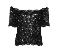 Rabanne, ,Blouses & Shirts ,Donna ,Nero ,S Top con Pizzo di Paillettes