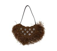 Rabanne - Borsa a Spalla in Rafia Ricamata - - Bags - Donna - Marrone - ONE SIZE