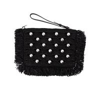Rabanne - Clutch in Rafia - - Bags - Donna - Nero - ONE SIZE