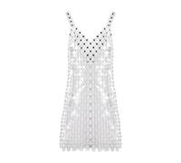 Rabanne, ,Dresses ,Donna ,Bianco ,S Miniabito Trasparente a Cerchi Rabanne