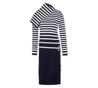 Rabanne, ,Dresses ,Donna ,Blu ,M Abito Midi in Lana con Bottoni Argento