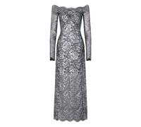 Rabanne, ,Dresses ,Donna ,Grigio ,M Abito Elegante Nero e Argento