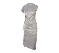 Rabanne, ,Dresses ,Donna ,Grigio ,M Abito Midi Argento Lurex Drappeggiato