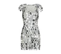 Rabanne, ,Dresses ,Donna ,Grigio ,S Abito con Paillettes Argento Metallizzato