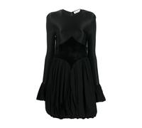 Rabanne, ,Dresses ,Donna ,Nero ,M Mini abito in crêpe de Chine con pannelli in velluto