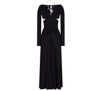 Rabanne, ,Dresses ,Donna ,Nero ,S Abito elasticizzato con scollo a V e dettagli cut-out
