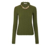 Rabanne, ,Knitwear ,Donna ,Verde ,L Maglione di Lana Khaki con Dettaglio a Catena