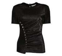Rabanne - Top Drappeggiato con Bottoni a Pressione - - Tops - Donna - Nero - XS