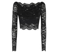 Rabanne - Top Nero in Pizzo a Manica Lunga - - Tops - Donna - Nero - XS