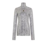 Rabanne, ,Tops ,Donna ,Grigio ,S Top con paillettes argento e collo alto