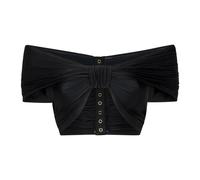 Rabanne, ,Tops ,Donna ,Nero ,XS Top Corto con Dettaglio Fiocco
