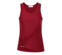 Rabanne, ,Tops ,Donna ,Rosso ,XS Canottiera Rossa in Jersey Senza Maniche con Dettaglio Argento