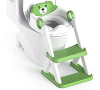 Rabb 1st Riduttore wc bambini, sedile rialzato maschi e femmine, pedana antiscivolo anti-spruzzo scala per water,Verde